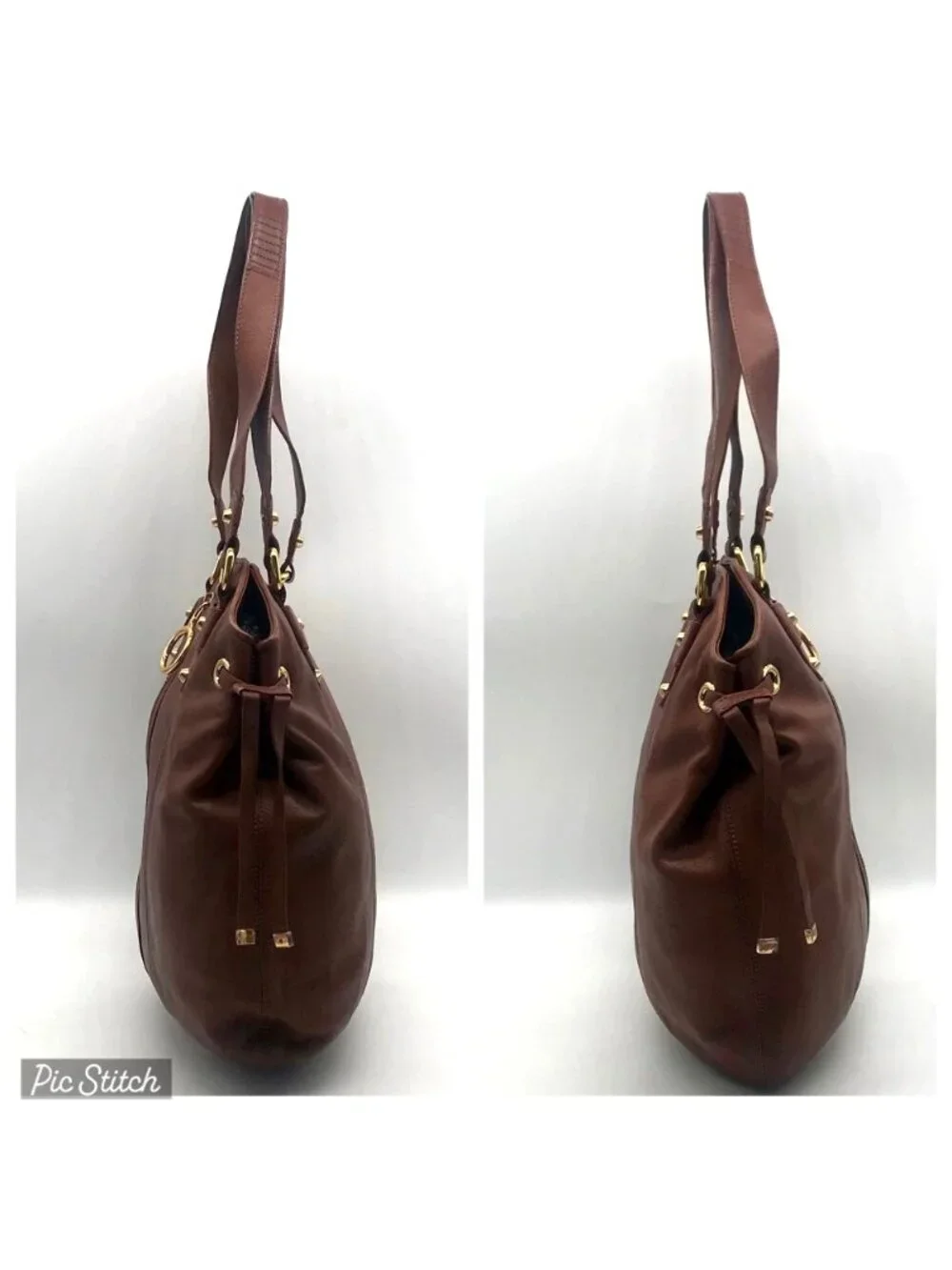 Via Spiga Genuine Brown Leather Tote Bag